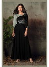 Black Colour Vardan Gulnaz Vol-2 Heavy Riyon Designer Party Wear Long Kurti 6013